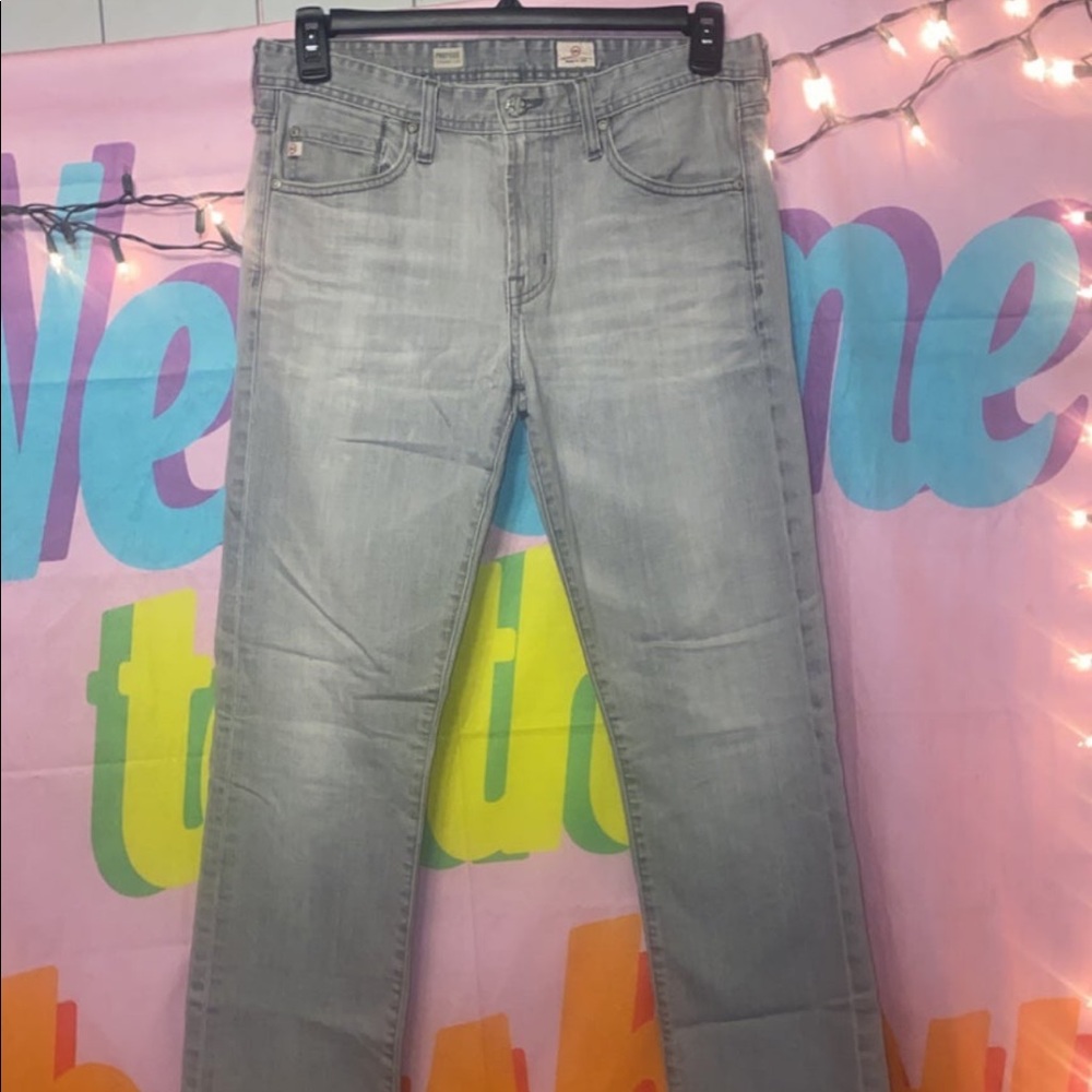 AG Adriano Goldschmied Woman’s Straight Leg Grey Jeans